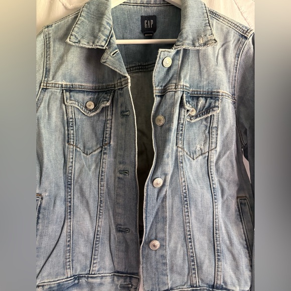Vintage Distressed GAP Blue Jean Jacket Classic Denim Style - Picture 2 of 9